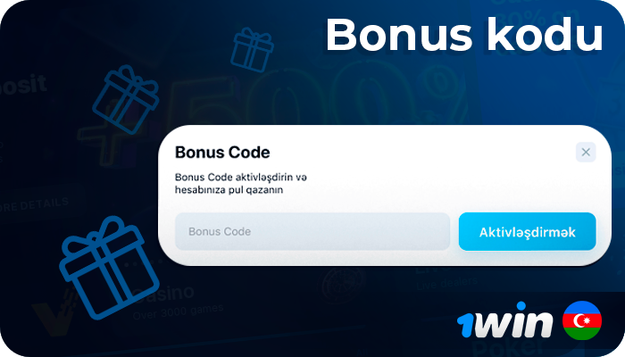 1Win AZ-ın şəxsi hesabı nə kimi görünür. Bonus promo kodu haqqında məlumat